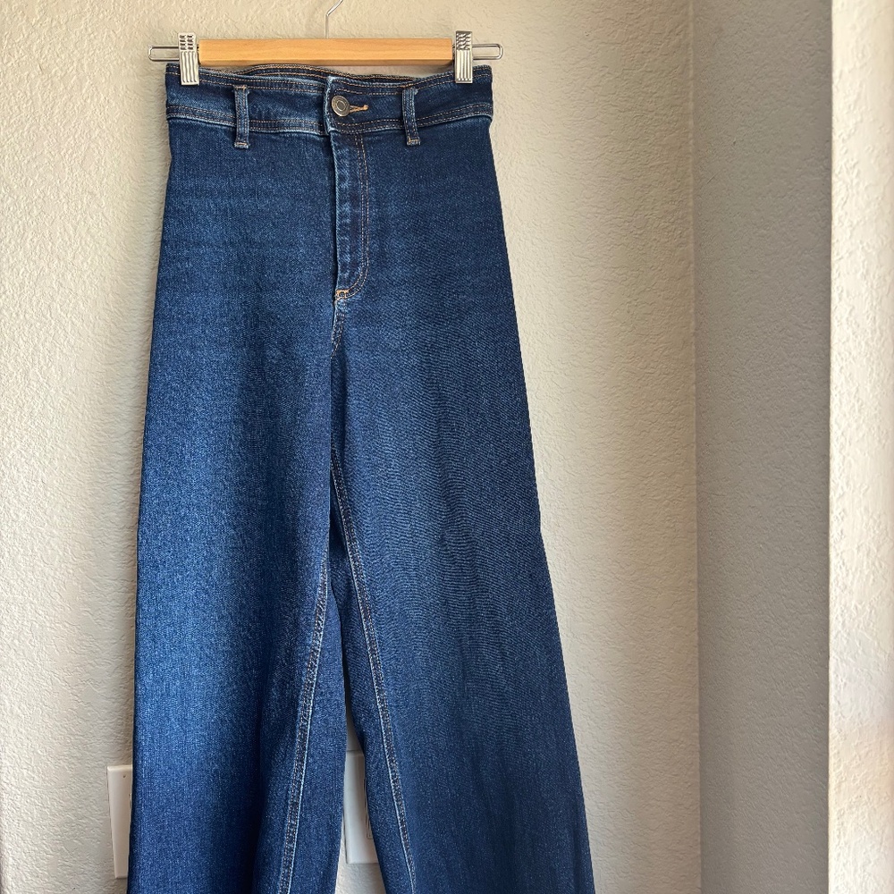 Zara wide-leg dark wash jeans